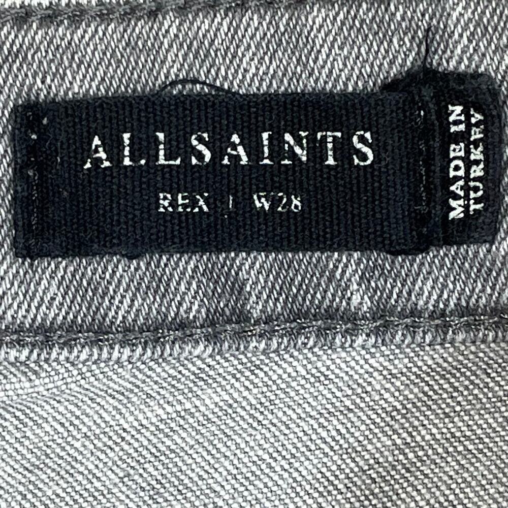 All Saints Gray Rex Slim Tapered Distressed Jeans 28 - Picture 3 of 4